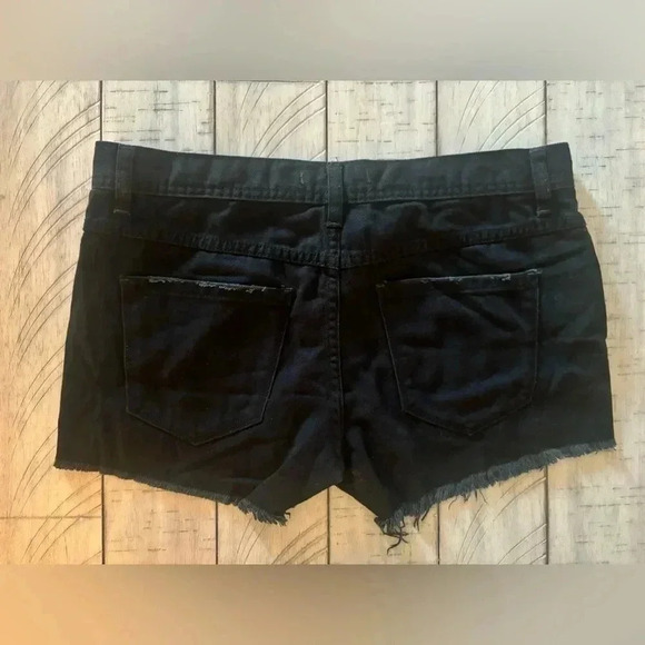 Free People Distressed Black Denim Shorts 27 - Picture 5 of 5